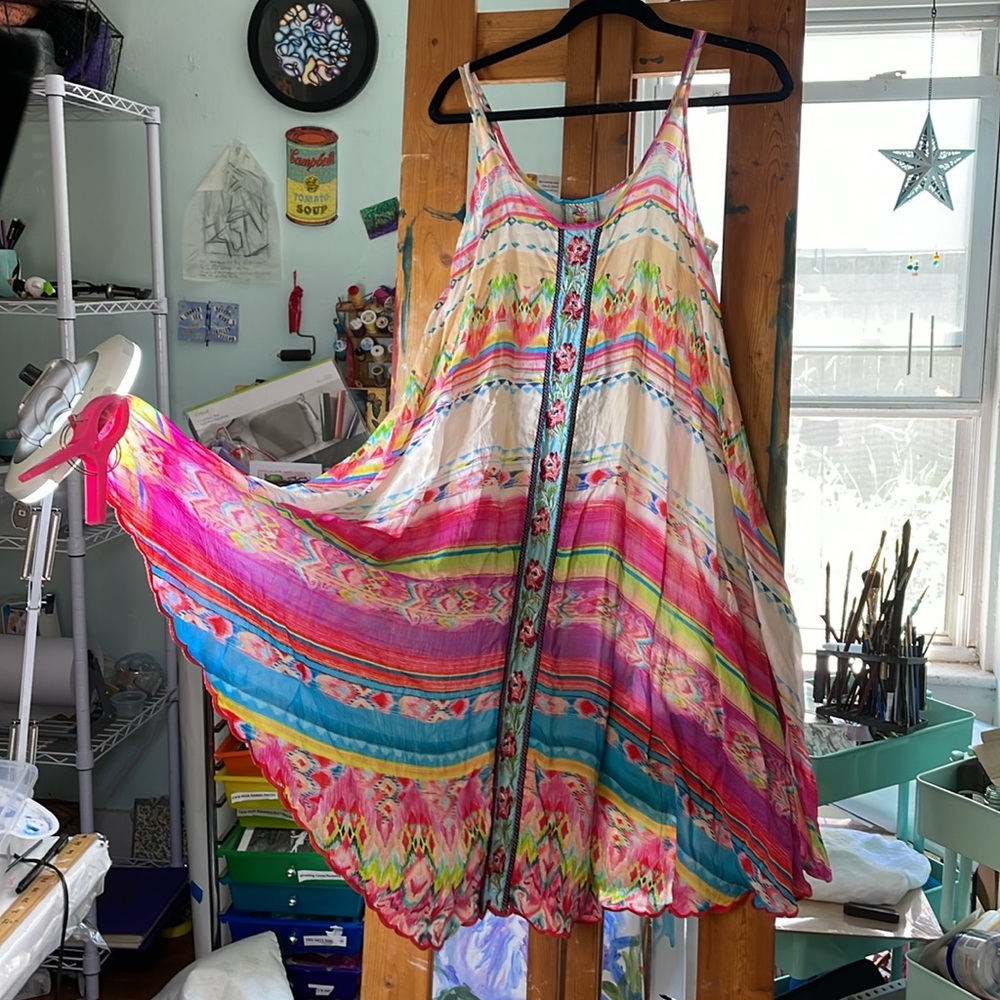 JOHNNY WAS TAHLEAH DRESS SMALL colorful floral floaty flowy comfy - Picture 5 of 14